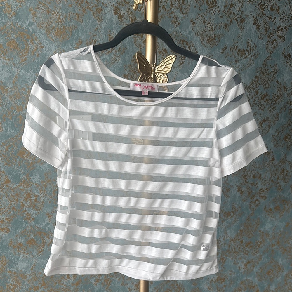 FINAL SALE 🏷️ ASOS White & Mesh Top 🤍